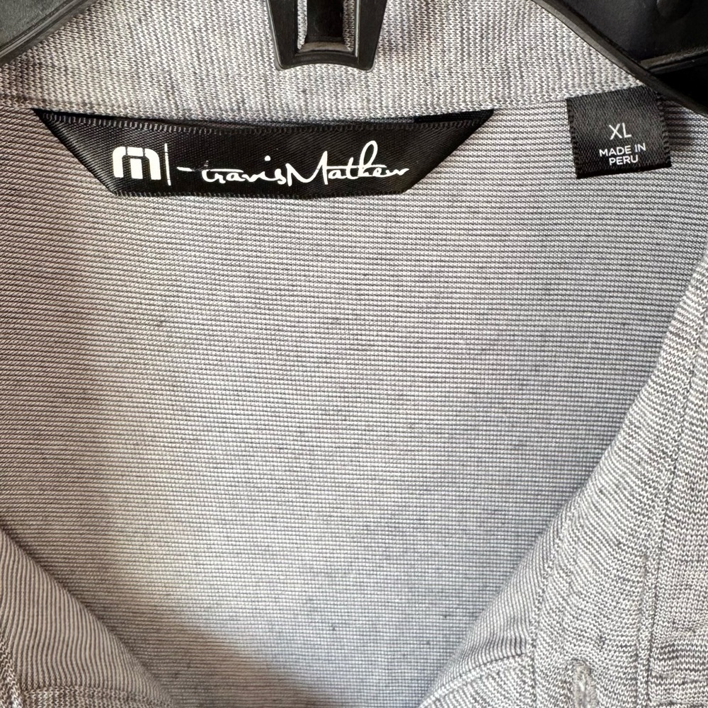 TravisMathew Gray Performance Polo Shirt Size XL Golf Casual Men’s - Picture 2 of 3